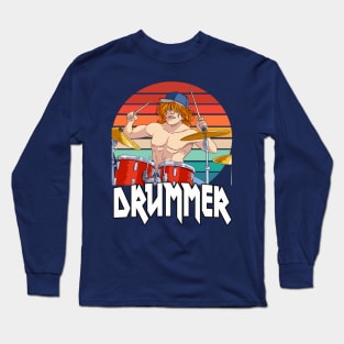 Rock N Roll Drummer Drumming Drums Musician Long Sleeve T-Shirt